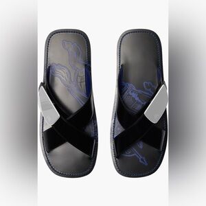 New Burberry EKD Shield Slide Sandal. Sz 40 $850